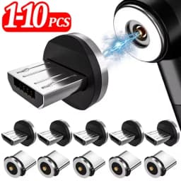 1-10Pcs Magnetic Head Charging Cable Adapter for Android Type C Magnetic Cable Plug Type C Micro USB C Plugs Magnet Charger Plug