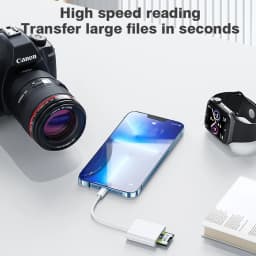 Byscoon 2 in 1 USB Lightning to TF SD Card Reader for Apple iPhone 14 13 12 Pro Max 3.0 OTG Adapter Camera Photo Data Converter