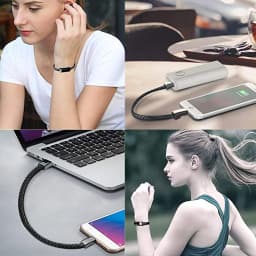 ILEPO Bracelet USB Charging Cable Outdoor Portable Leather Mini Micro USB C Charger Data Cable For iPhone Samsung HUAWEI Xiaomi