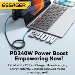 Essager 240W USB Type C To USB C Cable For Macbook iPad Samsung Huawei PD Fast Charging Charger Cord 5A E-Marker Chip Fast USB C