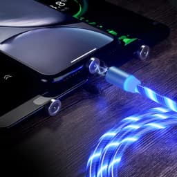 Magnetic Cable Flowing Light LED Micro USB Cable for Samsung Type C Charging for Xiaomi Huawei Magnet Charger Cord
