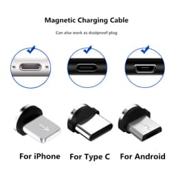 Magnetic Cable Flowing Light LED Micro USB Cable for Samsung Type C Charging for Xiaomi Huawei Magnet Charger Cord