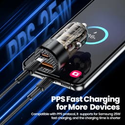 Toocki 60w Car Charger 30wUSB A + Type C PD30w Fast Charging Car Cellphones Adapters For Xiaomi iPhone 15 Oneplus Samsung Huawei