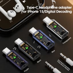 DAC USB Type C To 3.5MM Headphone Adapter USB C Male to 3.5 Jack Audio Converter for iPhone 15 Samsung Support Voice Call U Disk