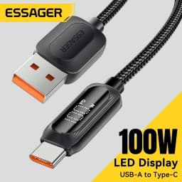 Essager 100W USB to Type C Cable Fast Charging Digital Display USB C Cable for iPhone 15 Samsung Huawei Xiaomi OPPO Data Cord