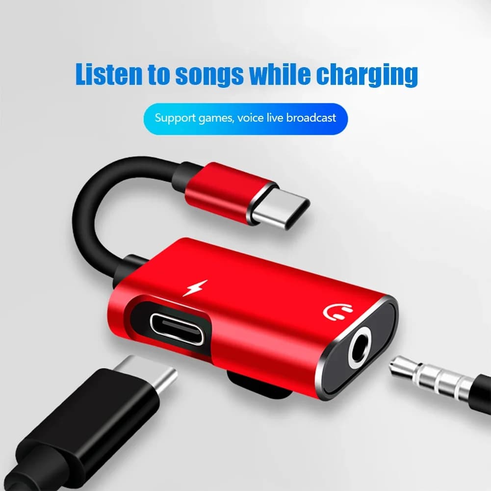 Type C To 3.5mm Jack Adapter For Xiaomi Huawei Analog Signal Phone Audio Splitter Headphone Charger Usb-C Not For iPhone Samsung