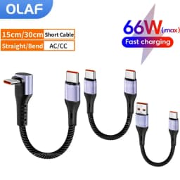 Short USB Type C Cable 90° Elbow USB C To Type C Data Cable Fast Charging For IPhone15 16 Xiaomi Huawei Power Bank USB C Cable