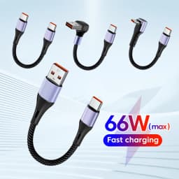 Short USB Type C Cable 90° Elbow USB C To Type C Data Cable Fast Charging For IPhone15 16 Xiaomi Huawei Power Bank USB C Cable