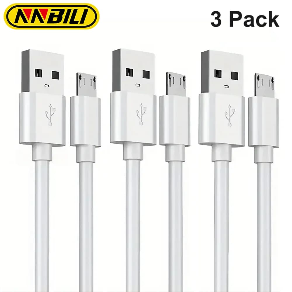 NNBILI 3PCS Micro USB Cable 2.4A Fast Charging Wire Mobile Phone Micro USB Cable For Xiaomi Samsung Andriod Charge Cable Cord