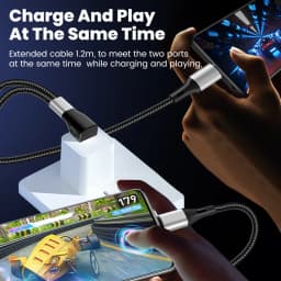 6A USB to Type c Fast Charge Cable 2-in-1 Mobile Phone Charging Cable Dual Type-C Fast Charge Cable for iphone 15 16 Samsung