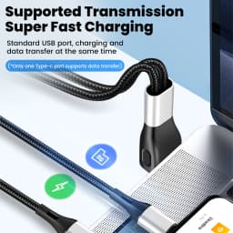 6A USB to Type c Fast Charge Cable 2-in-1 Mobile Phone Charging Cable Dual Type-C Fast Charge Cable for iphone 15 16 Samsung