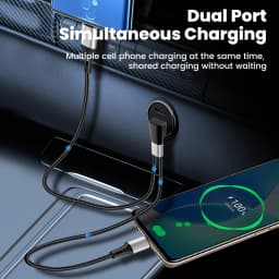 6A USB to Type c Fast Charge Cable 2-in-1 Mobile Phone Charging Cable Dual Type-C Fast Charge Cable for iphone 15 16 Samsung