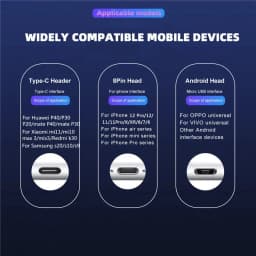 Flow Luminous USB Type C Cable 3A Fast Charging Data Cord for Samsung Xiaomi OPPO Huawei IPhone Charger Micro USB Wire LED Cable