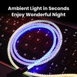 100W Fast Charging RGB Cable Breathing Light 66W Type C USB C Data Cable For Samsung Huawei Macbook 30W Quick Charge For Xiaomi