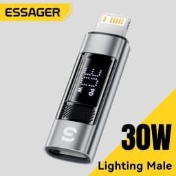 Essager USB C to Lighting Adapter for iPad 30W Digital Display OTG Converter for IPhone15 14 13 12 Lightning to Type-C Connector