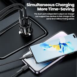 Toocki 60W USB Car Charger Quick Charge QC PD SCP 6A USB Type C Car Fast Charging For iPhone 15 14 13 Huawei Samsung Xiaomi