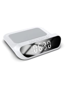 Multi-Functional Charger, Desktop Clock Mobile Phone Wireless Charger, Digital Display 2-in-1 Clock Wireless Charger, One Put An