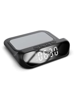 Multi-Functional Charger, Desktop Clock Mobile Phone Wireless Charger, Digital Display 2-in-1 Clock Wireless Charger, One Put An