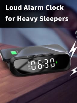 Multi-Functional Charger, Desktop Clock Mobile Phone Wireless Charger, Digital Display 2-in-1 Clock Wireless Charger, One Put An