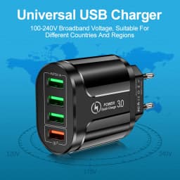 4 Ports USB Charger Quick Charge 5.1A 48W Phone Adapter For iPhone Xiaomi EU/US Plug Portable Wall Mobile Fast Charger
