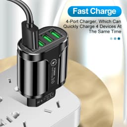 4 Ports USB Charger Quick Charge 5.1A 48W Phone Adapter For iPhone Xiaomi EU/US Plug Portable Wall Mobile Fast Charger