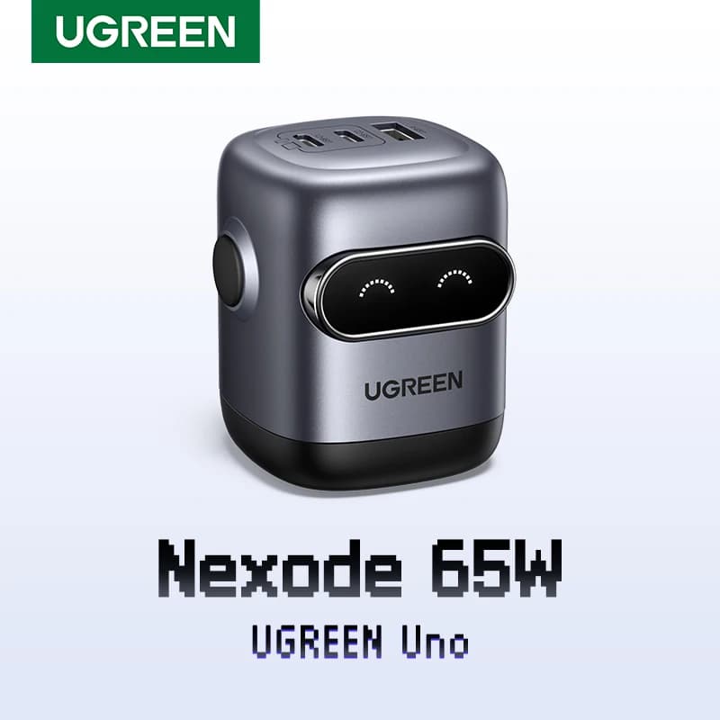 【US Plug】UGREEN 65W 30W GaN Charger Robot Design QC4.0 3.0 PPS for iPhone 18 17 16 Pro Macbook Laptops Tablet PD3.0 Fast Charg