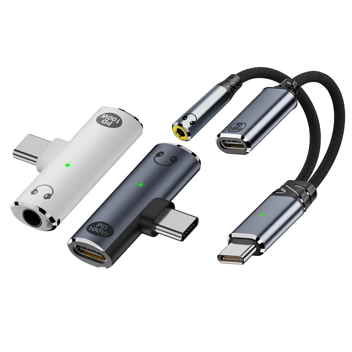 USB C to 3.5mm Headphone and Charger 2 In 1 Adapter Type-C to Aux Audio Jack with 100W PD Fast Charging Dongle for Laptop Mobile