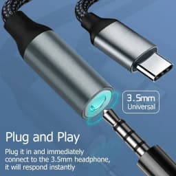 USB Type-C to 3.5mm Jack Audio Adapter Cable for iPhone 15 16 Pro Max Plus/iPad Pro 11 13 Air 11 13 Mini 6 7 Earphone Converter