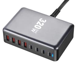 320W GaN Charger USB C Fast Desktop 8-port USB Type C PD Charger Fast Charge 3.0 USB Type C Fast Charger for IPhone15 14 Samsung