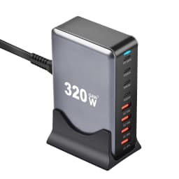 320W GaN Charger USB C Fast Desktop 8-port USB Type C PD Charger Fast Charge 3.0 USB Type C Fast Charger for IPhone15 14 Samsung