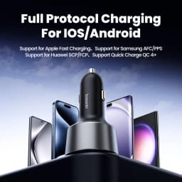 Toocki 200W Car Charger USB Type C QC 4.0 PPS 45W PD 100W Fast Charging USB C Car Phone Charger for iPhone 16 15 Samsung Macbook