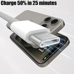 22.5W 3A USB to Type C Fast Charging Data Cable For iPhone 15/15 Pro/15 Pro Max/15 Plus Carplay Phone USB C Cord Nylon Braided