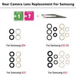 NEW Rear Back Camera glass Cover Lens With Adhesive For Samsung A13 A14 23 4G A32 A52 5G A33 A53 A73 A52 A72 A82 A52S A24 A34