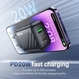 HOCO CS25A 20W USB Type C Charger PD Fast Charge QC 3.0 Quick Charge for iPhone 15/14/13/12 Pro Max Mini iPad Charging