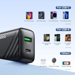 HOCO CS25A 20W USB Type C Charger PD Fast Charge QC 3.0 Quick Charge for iPhone 15/14/13/12 Pro Max Mini iPad Charging