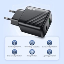 HOCO CS25A 20W USB Type C Charger PD Fast Charge QC 3.0 Quick Charge for iPhone 15/14/13/12 Pro Max Mini iPad Charging