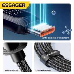 Essager 100W USB Type C Cable 5A PD Fast Charging Wire Cord For Macbook iPad iPhone 16 15Pro Samsung Xiaomi Digital Display Wire