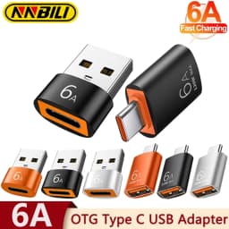 NNBILI 6A USB To Type C OTG Adapter 120W USB Male To Type-c Female Charger Converter for Macbook Samsung Adapter Data Transfer 