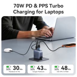 Vention 70W GaN Charger Quick Charge 3.0 USB C Charger for iPhone 17 16 15 Pro iPad Macbook Air Tablet PD Type C Fast Charger