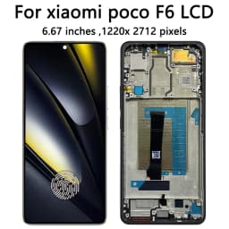 6.67" New AMOLED for Xiaomi Poco F6 LCD 24069PC21G Display Touch Screen Digitizer Assembly for Xiaomi Poco F6 LCD Frame