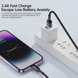 Toocki USB Cable for iPhone 14 13 12 Pro Max X XR 8 Plus iPad Fast Charging Charger Aluminum iP Cable iPhone Series Data Cord