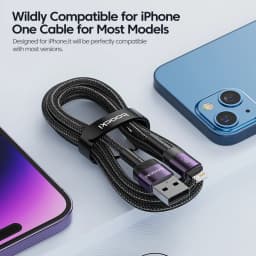 Toocki USB Cable for iPhone 14 13 12 Pro Max X XR 8 Plus iPad Fast Charging Charger Aluminum iP Cable iPhone Series Data Cord