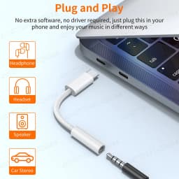 USB Type C to 3.5mm Female Headphone Jack Adapter USB C to Aux Audio Cable Cord for iPhone 15 Plus15 Pro Max iPad Pro MacBook