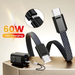 60W 16.5cm Short Type C To USB C Cable Fast Charging Type C To Type C Data Cable For Xiaomi Samsung Huawei Power Bank Wire