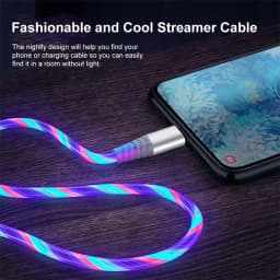 6A Glowing Cable Micro USB Type C Cable Fast Charging For Huawei iPhone 15 Pro Xiaomi USB C Data Cord Atmosphere lights Cable