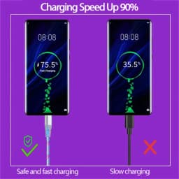 6A Glowing Cable Micro USB Type C Cable Fast Charging For Huawei iPhone 15 Pro Xiaomi USB C Data Cord Atmosphere lights Cable