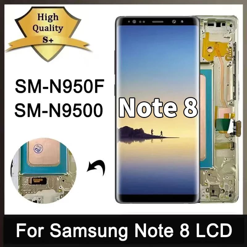 Note 8 Display Screen With Frame For Samsung Note8 N950F N950U N950W N950FD LCD Display Touch Screen Digitizer Assembly