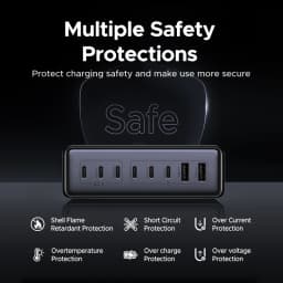 【Korean Plug】UGREEN 200W GaN Charger 8 in 1 Desktop Charging Station For Macbook Laptop iPhone 18 17 Pro Xiaomi Samsung Tablet