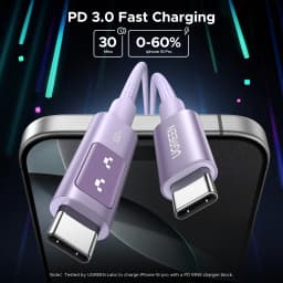 UGREEN Multicolor 100W 60W USB C Cable PD Quick Charge 3.0 4.0 Type C to C Charger Cord for Laptop iPhone 17 Samsung S25 Xiaomi