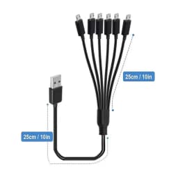 1 to 6 Micro USB Multi Charging Cable USB A 2.0 to 6 Micro USB Splitter Cable for Android Phone Tablet Players and More Device